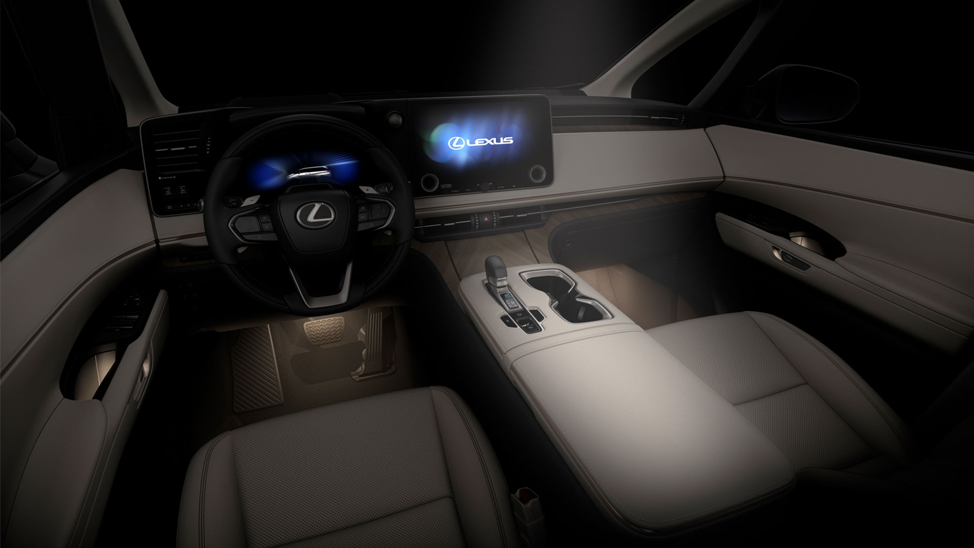 Interior illumination in the front seats of the LM 500h
