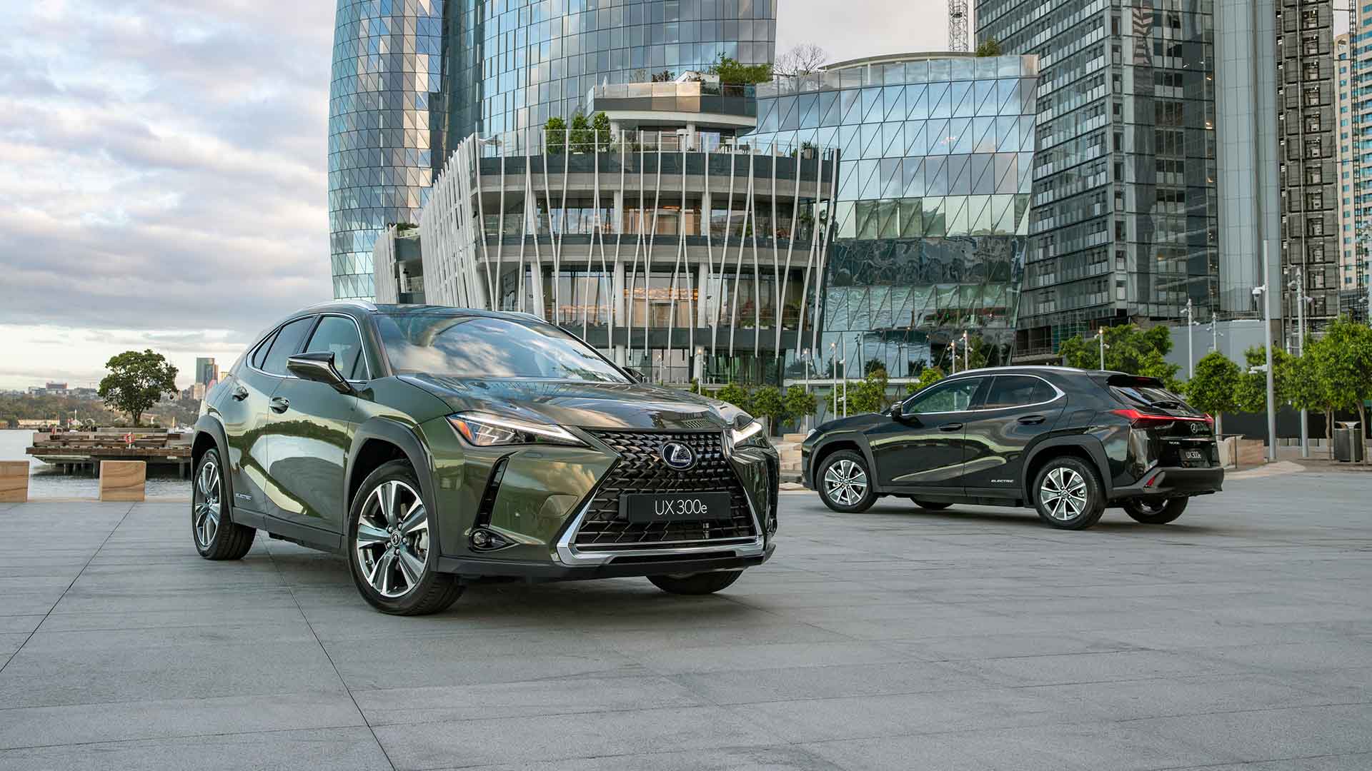 Lexus UX 300e Sports Luxury (left) and Luxury (right)